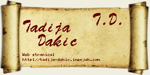 Tadija Dakić vizit kartica